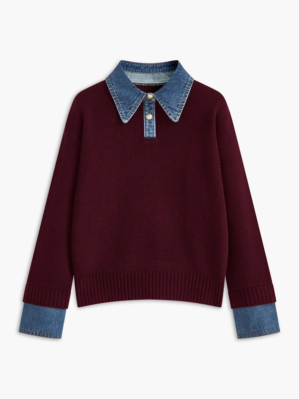 Knit jumper paired with jeans styling shot