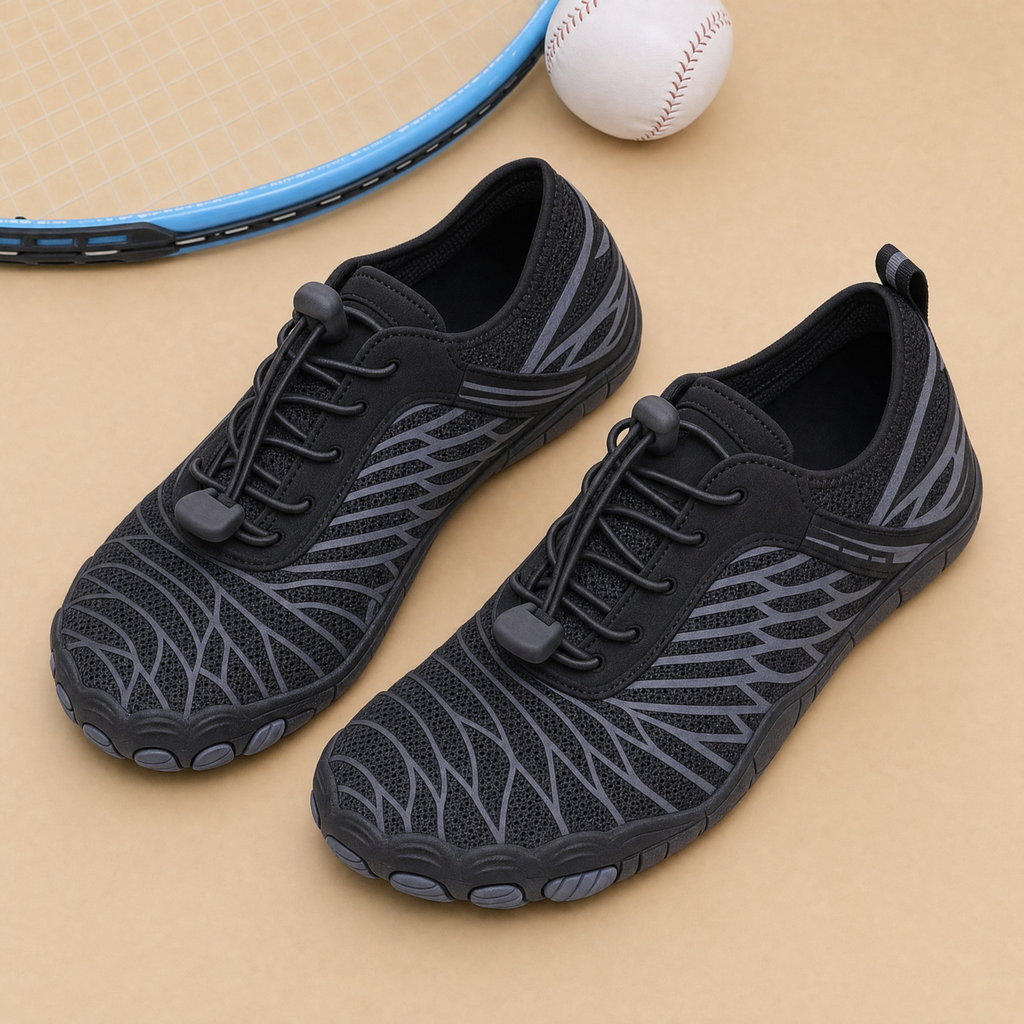 Five-toe barefoot flats worn on foot