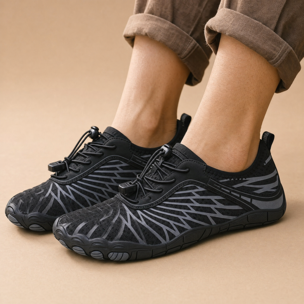 Five-toe barefoot flats pair display