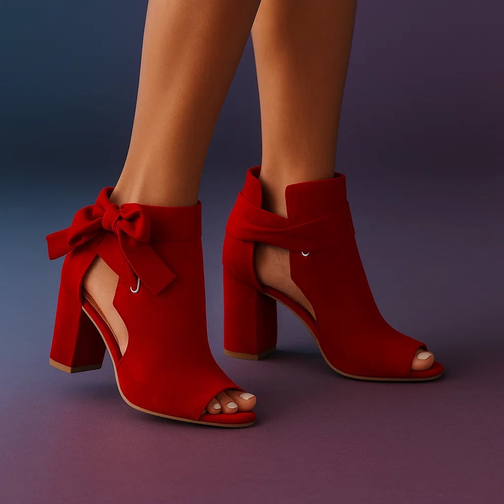 Block heel boots product detail shot