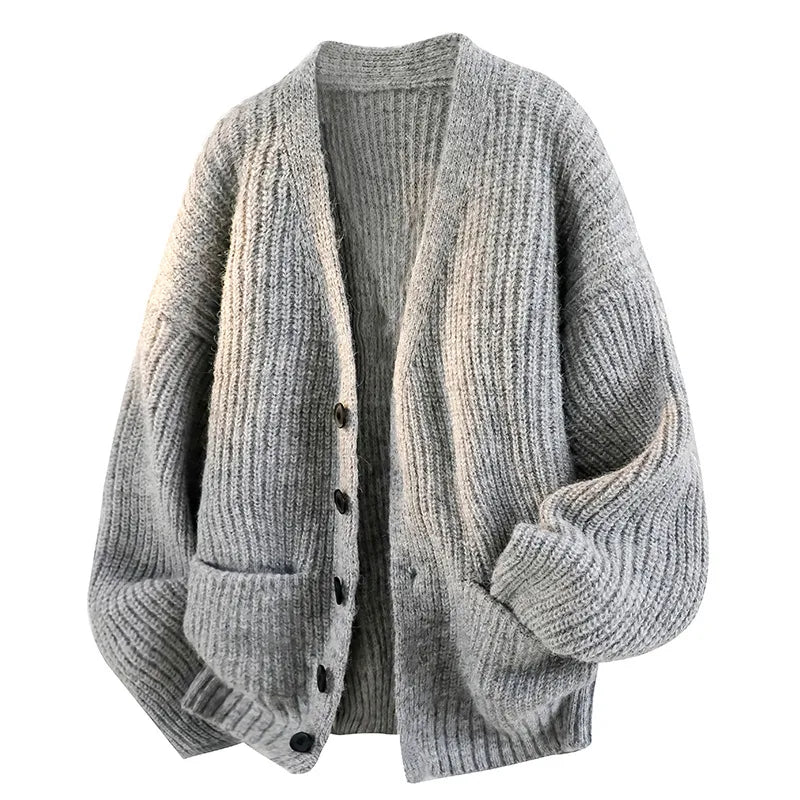 Knit cardigan styled with casual outfit