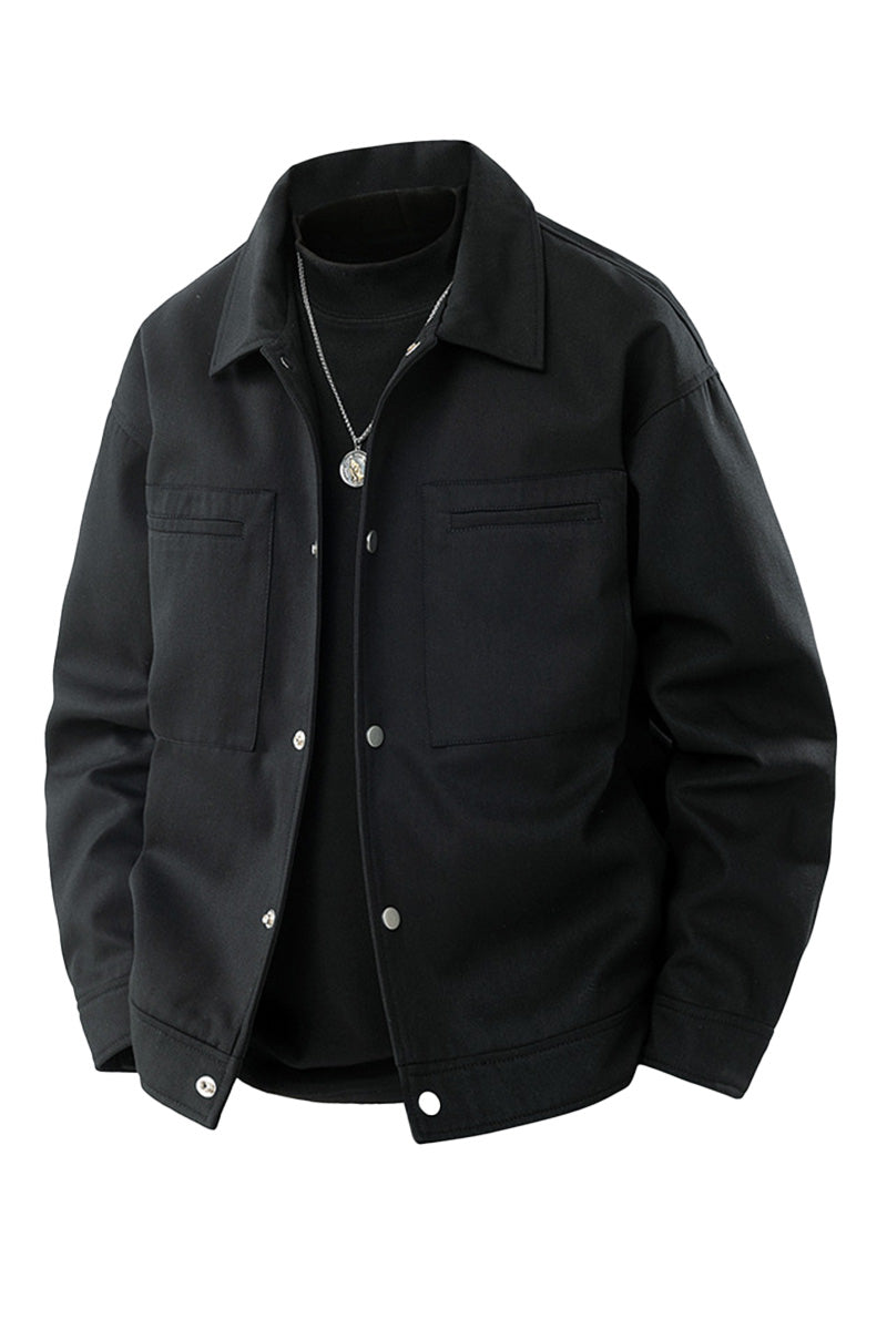 Jacket worn open front view