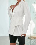 Tailored blazer with pleat detail front view