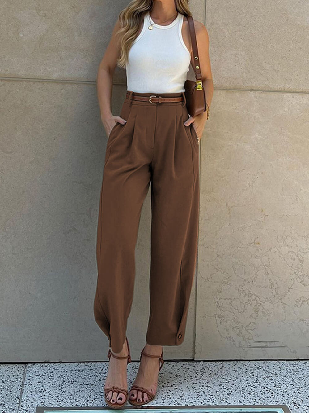 Close-up of waistband and belt loops