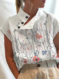 Printed blouse front view