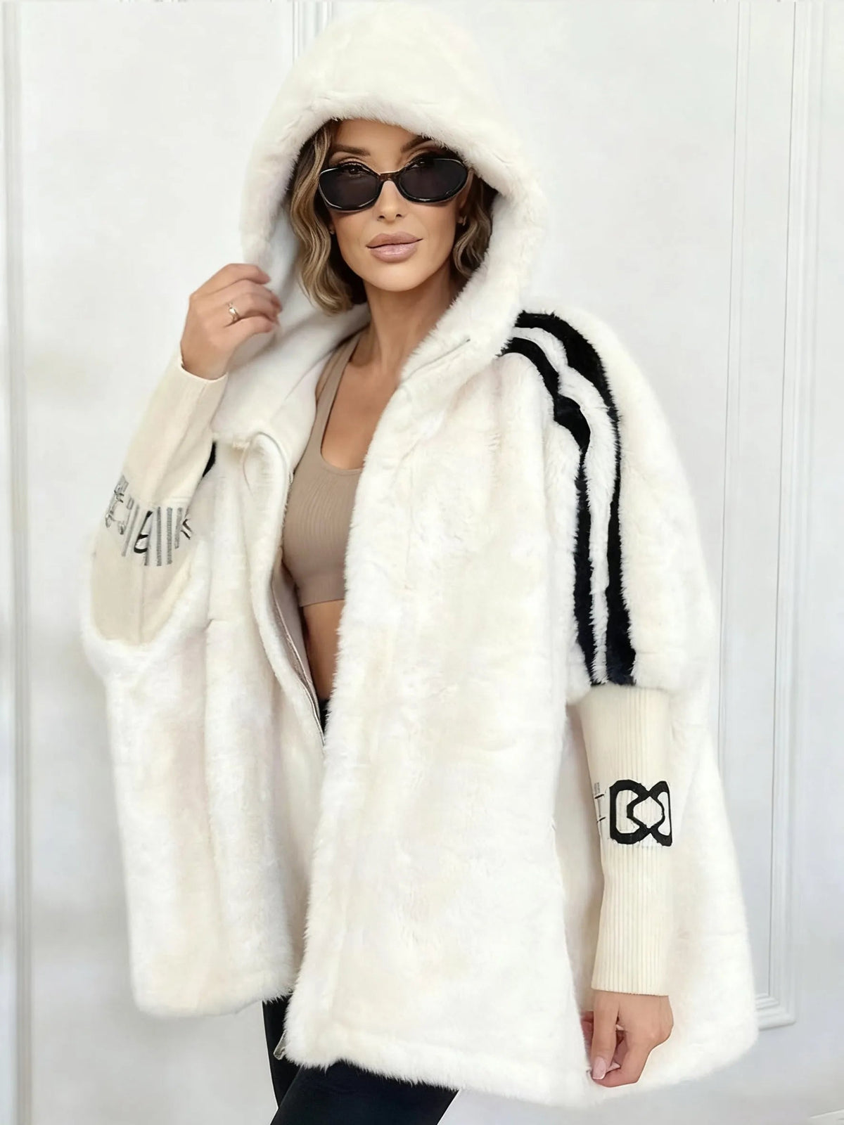 Winter jacket back view with hood