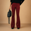 Flared corduroy trousers front view