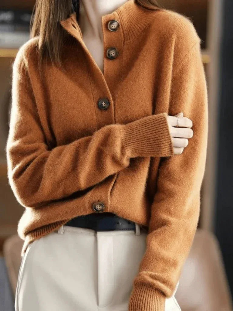 Cardigan with ribbed cuffs detail