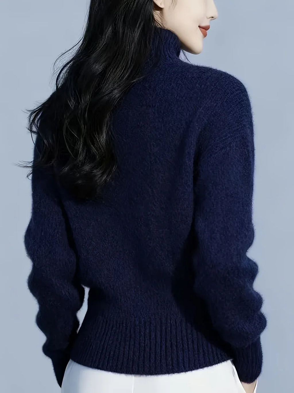 Cardigan styled with blouse