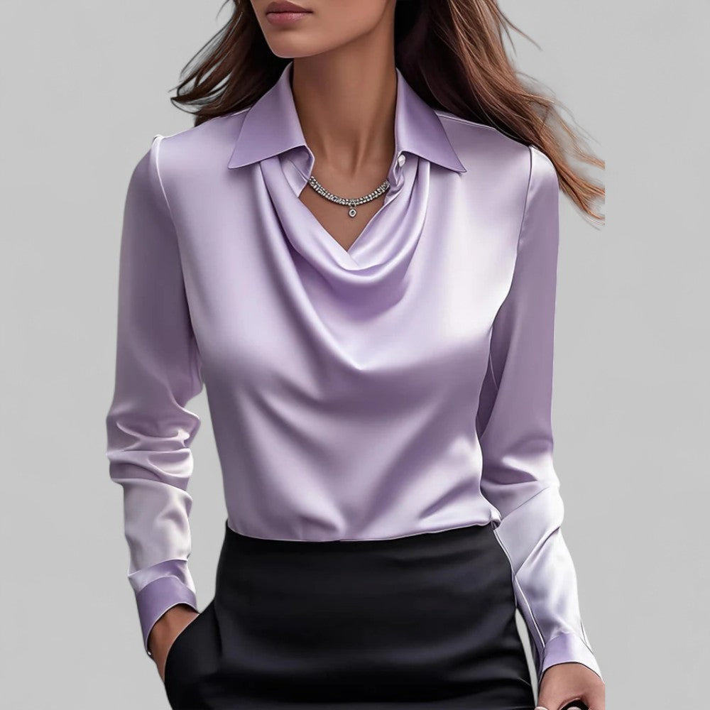 Satin look blouse side view
