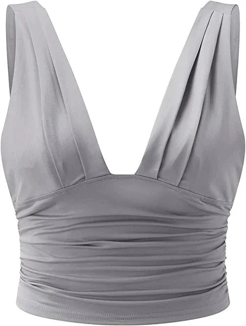 Close-up of V-neck top fabric