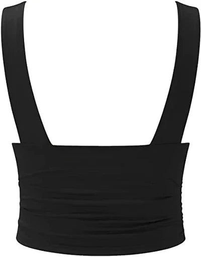 Sleeveless top in black colour