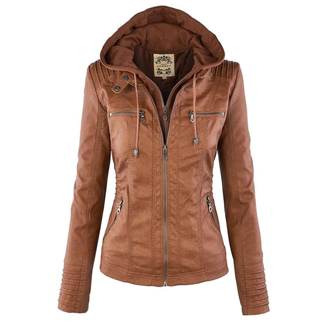 Khaki lightweight coat front view