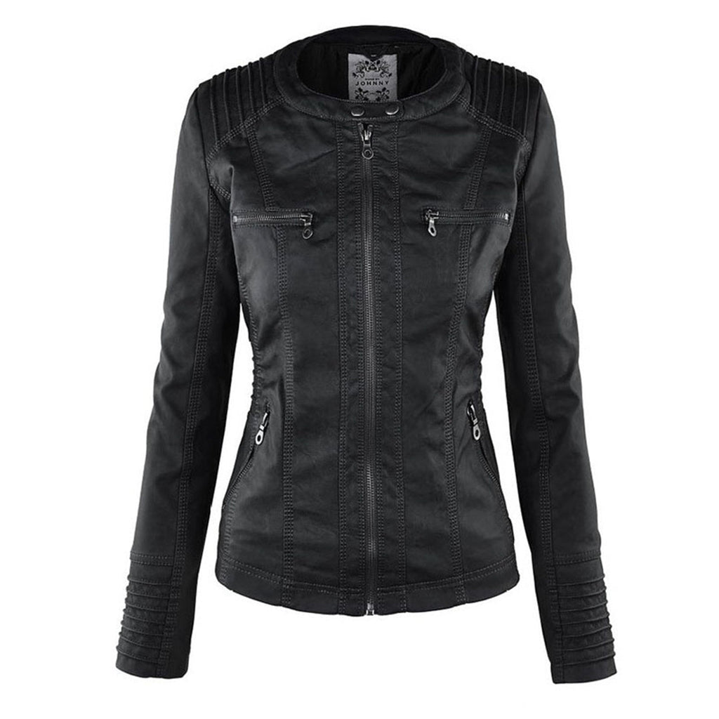 Black lightweight coat front view