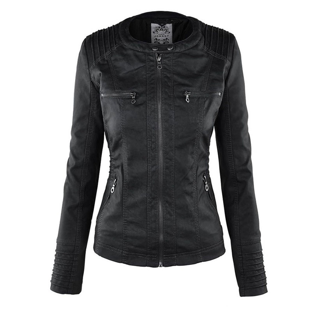 Black lightweight coat front view