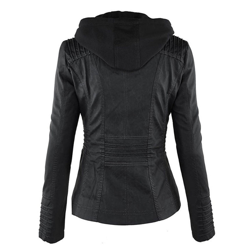 Black lightweight coat side view