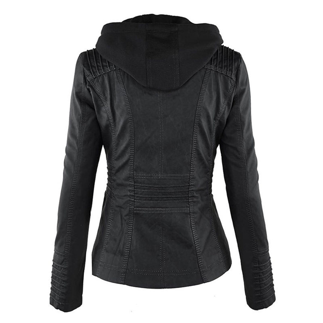 Black lightweight coat side view