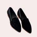 Suede-look slip-on loafer front view