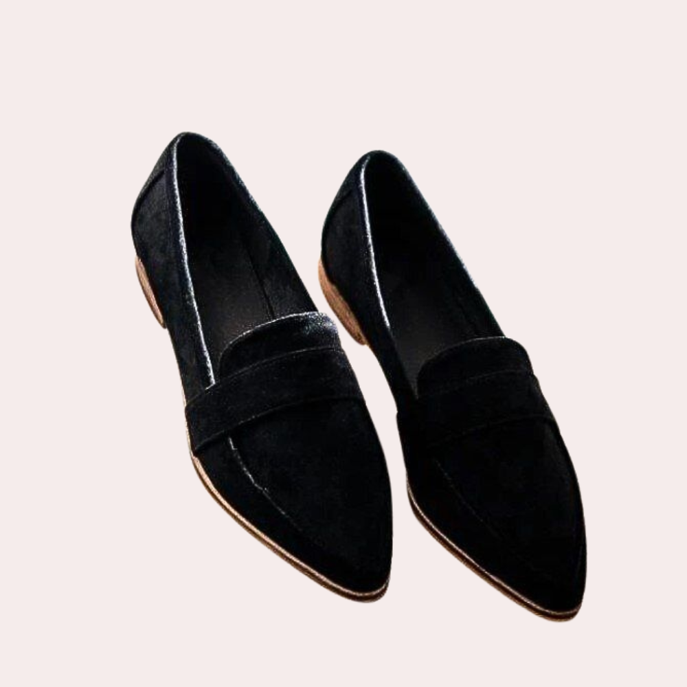 Suede-look slip-on loafer front view