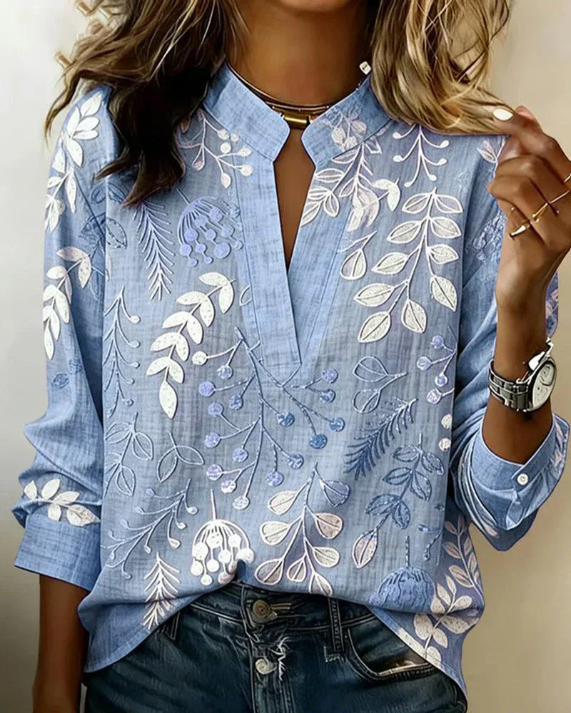 Blouse with buttoned cuffs close-up
