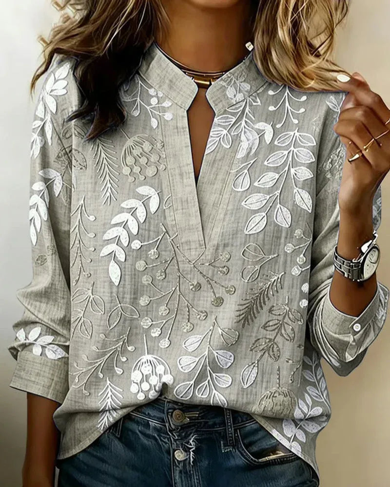 Blouse curved hem side view