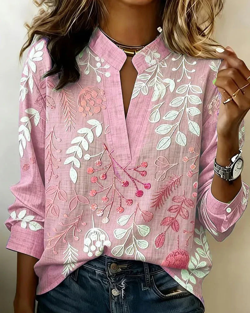 Blouse worn with trousers styling