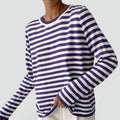 Striped long sleeve jumper front view