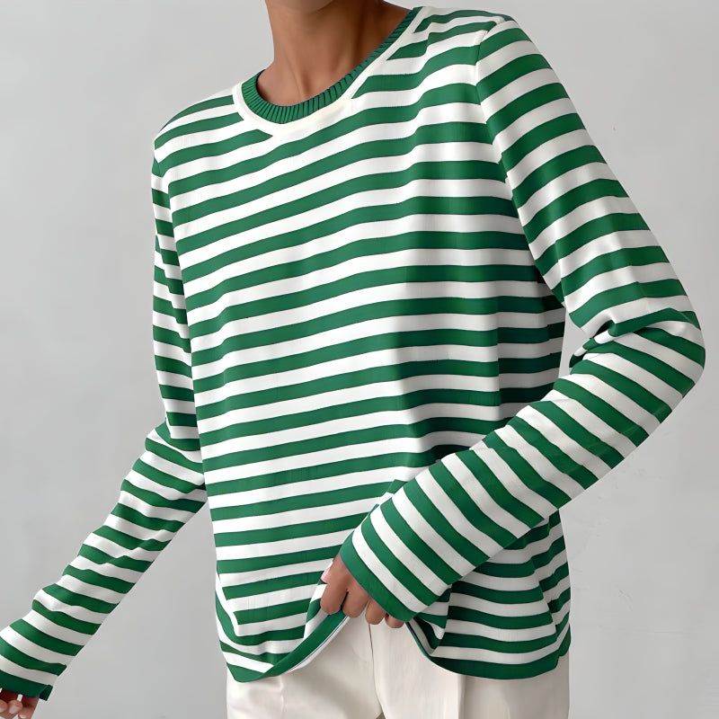 Striped jumper side view