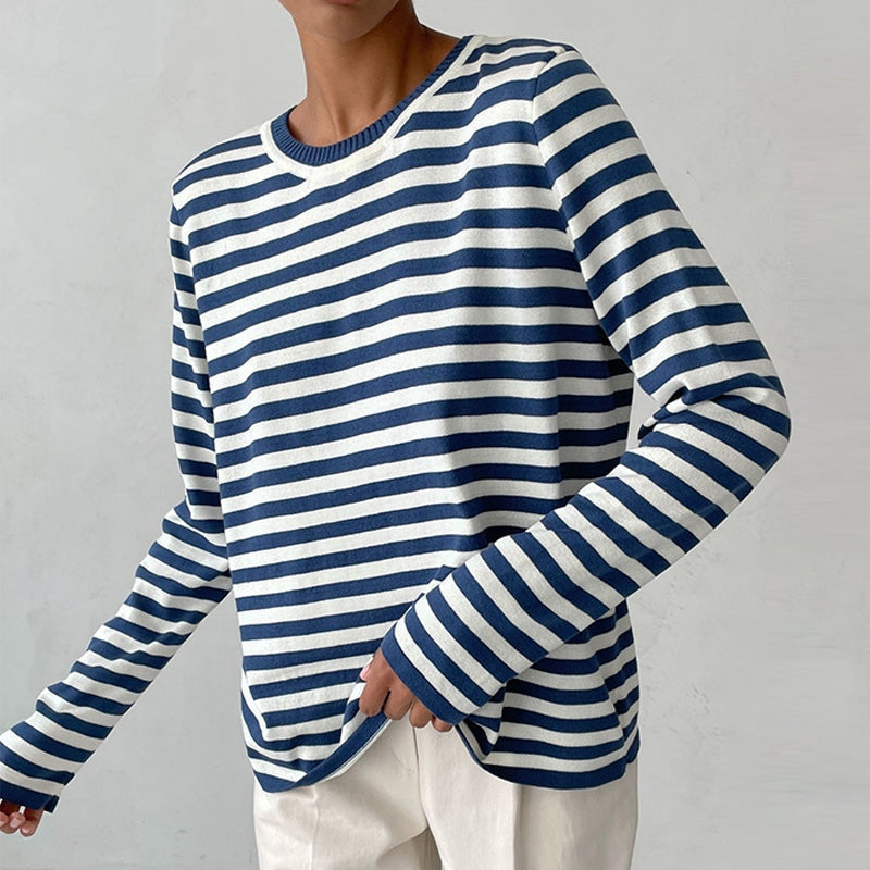 Close-up of striped knit fabric