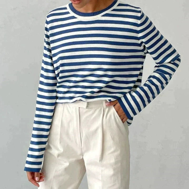 Striped jumper sleeve detail