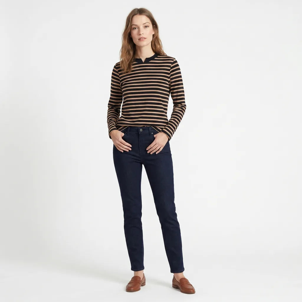Striped long sleeve top back view