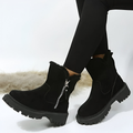 Black winter boots side view