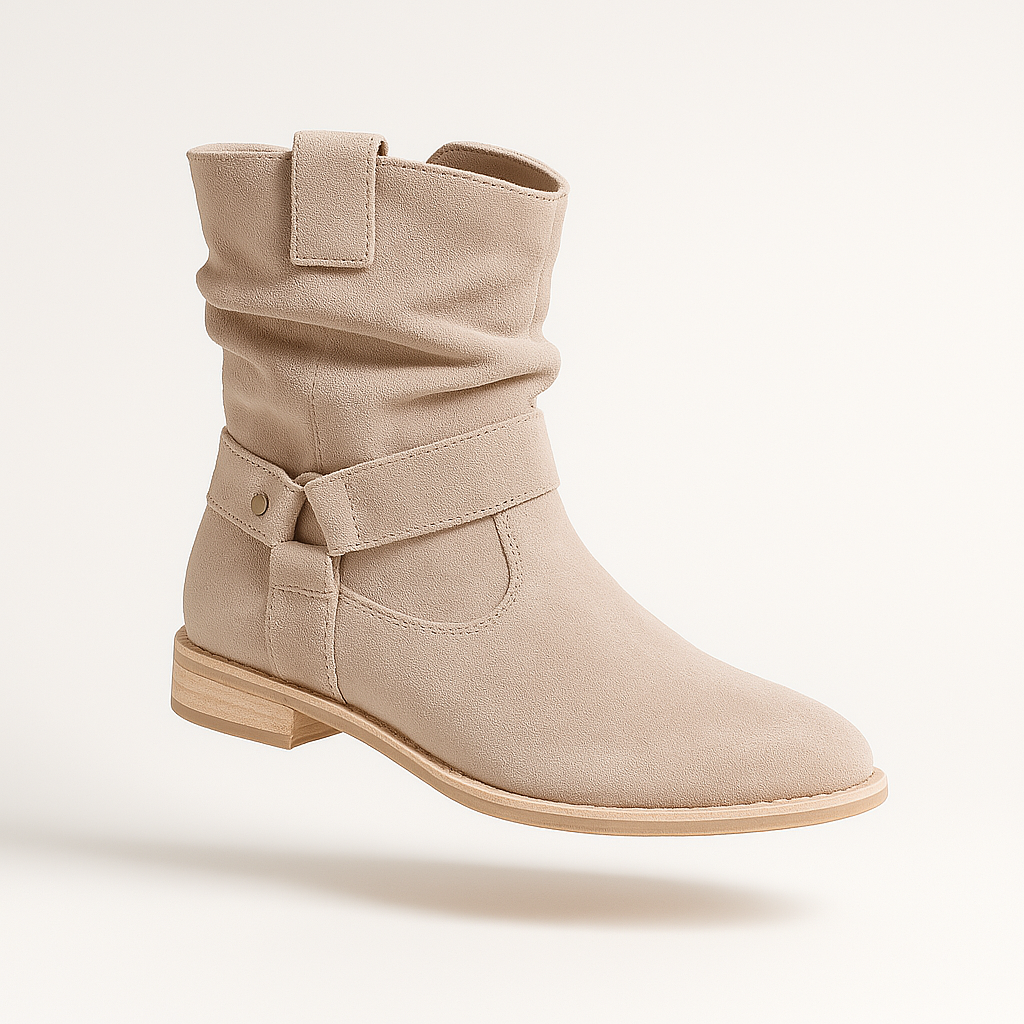 Suede ankle boot front view