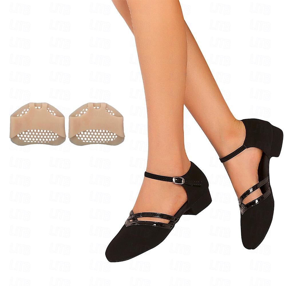 Close-up of suede sole on dance shoe