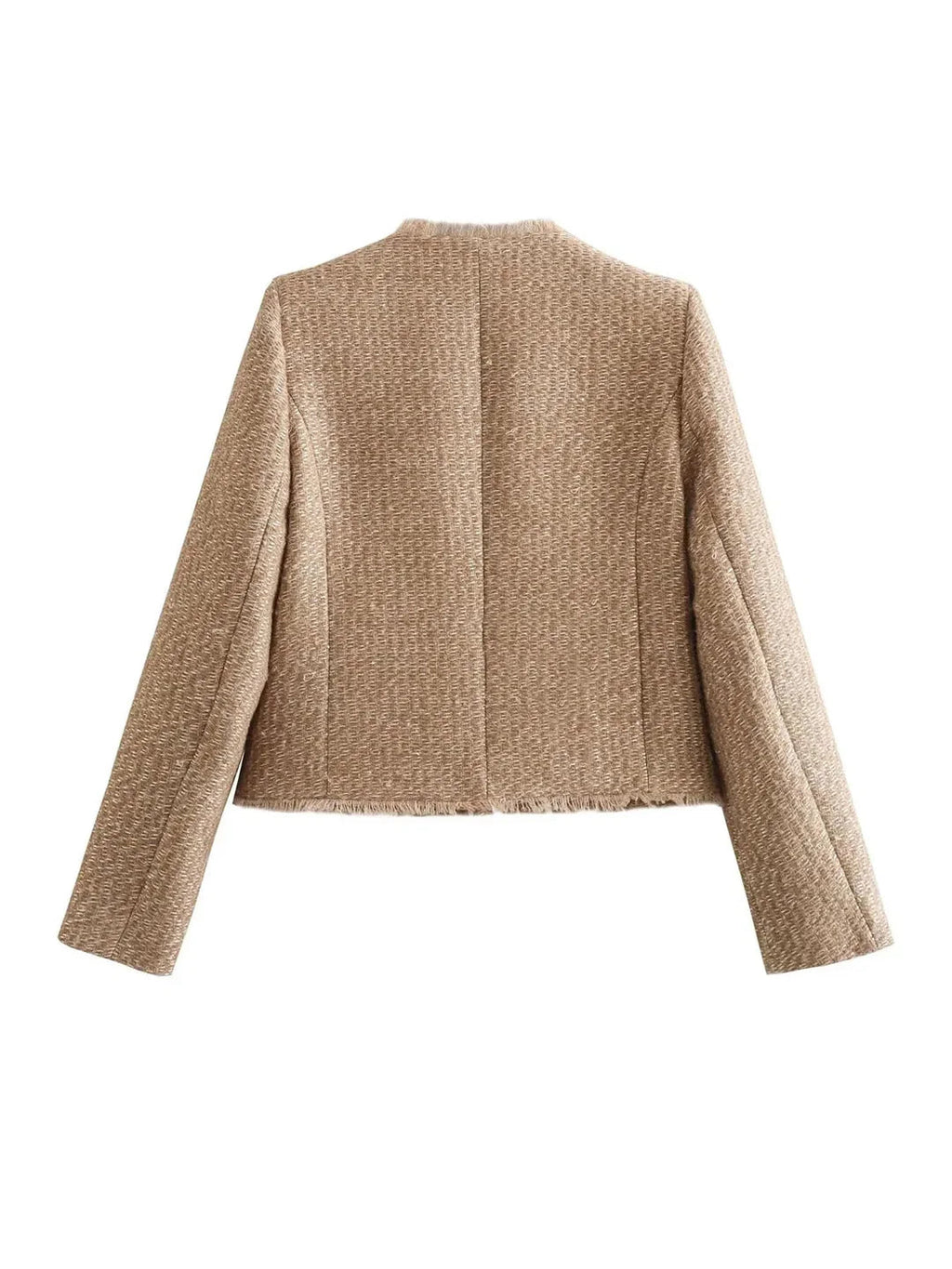 Tailored short blazer back view