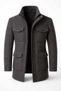 Wool blend overcoat front view