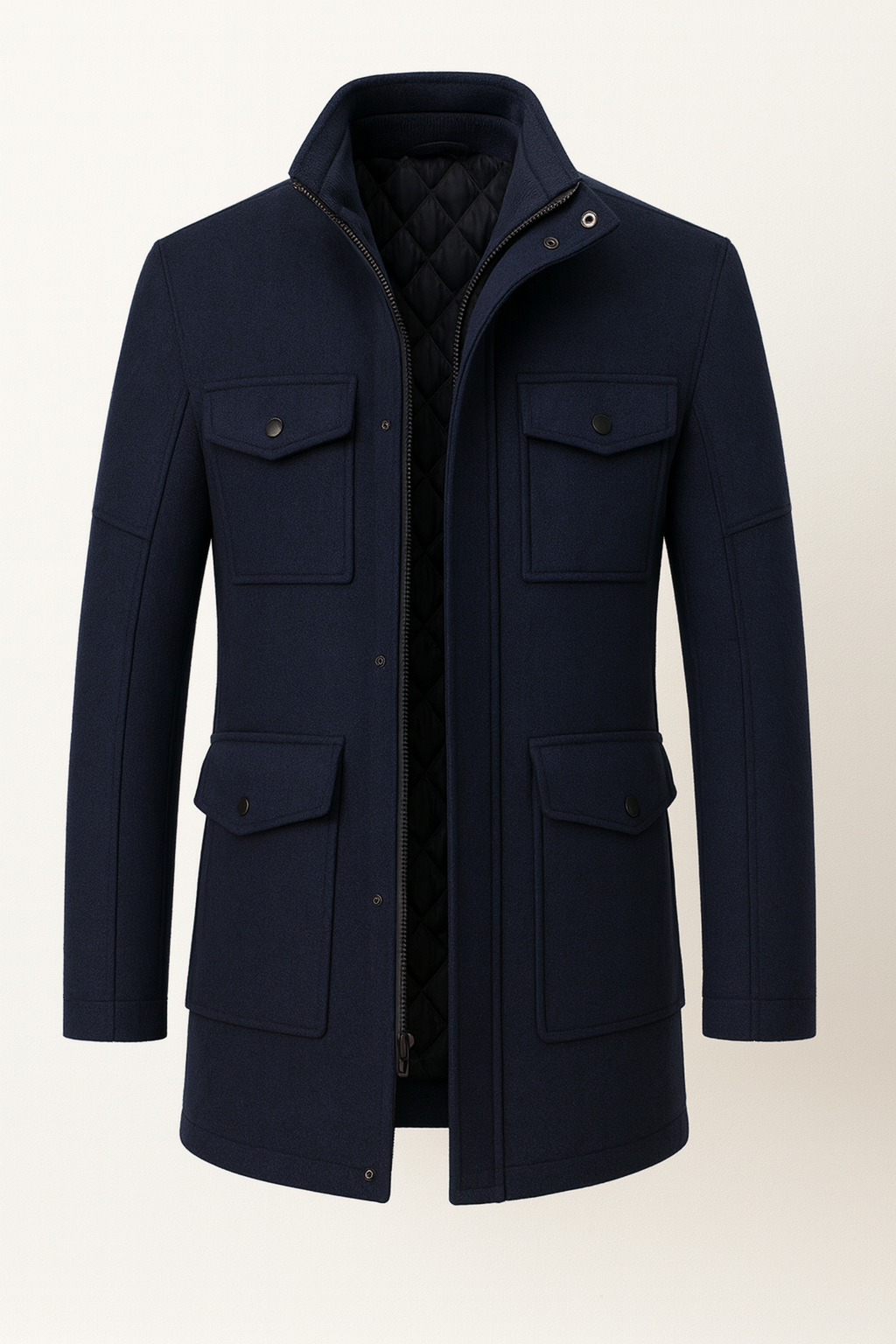 Wool blend overcoat back view