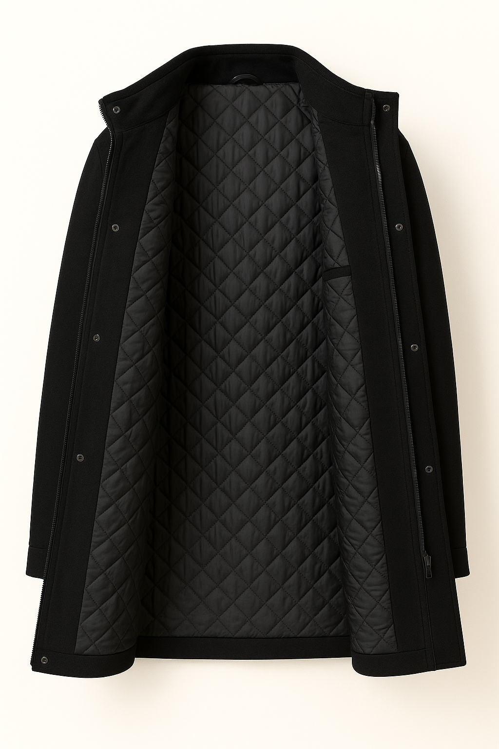 Wool blend overcoat front pocket detail