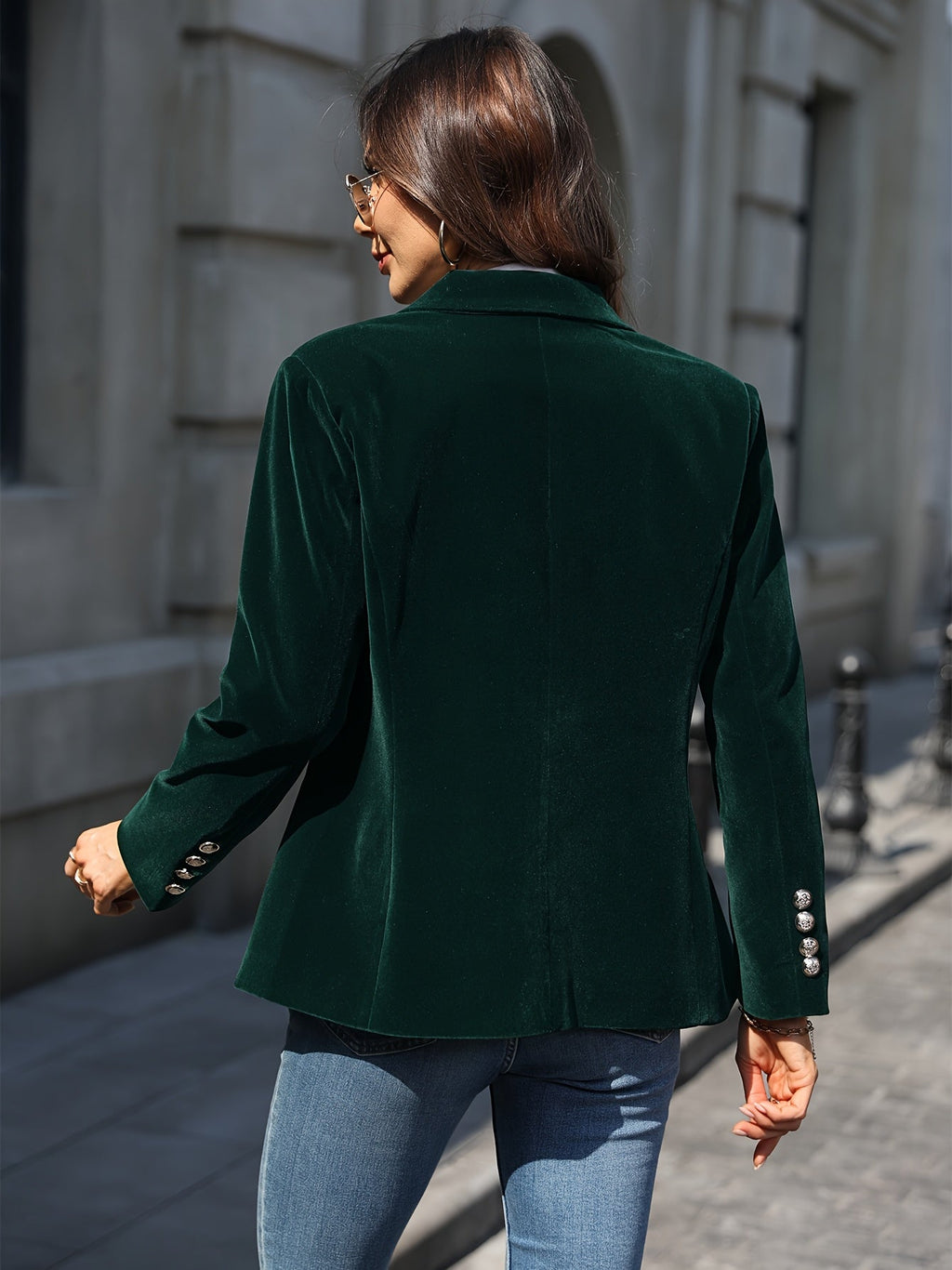 Velvet blazer close-up detail