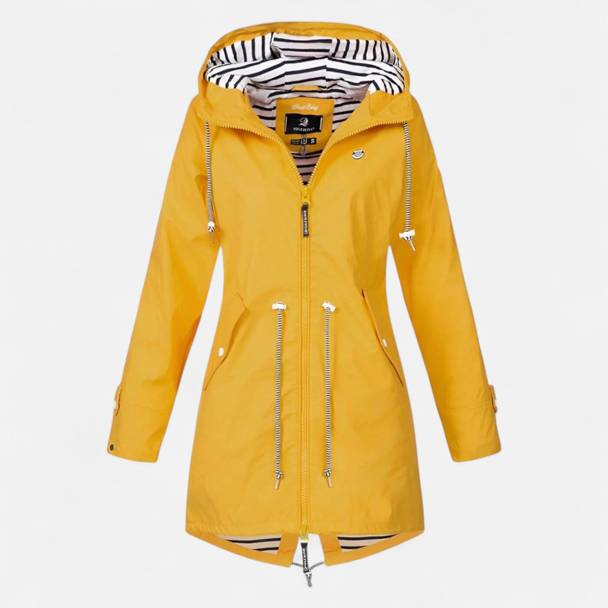 Rain jacket side pocket detail