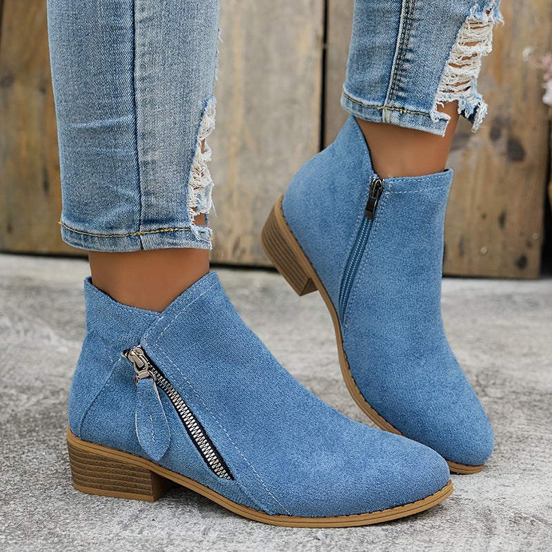 Suede ankle boots front view