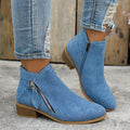 Suede ankle boots front view