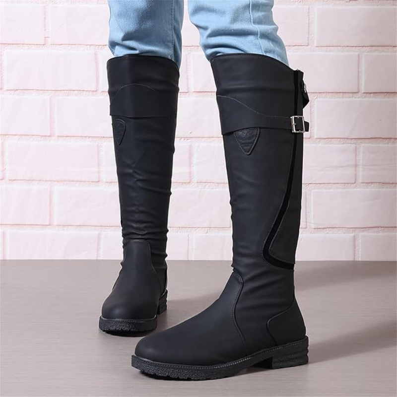 Side view of wide fit cushioned comfort boot