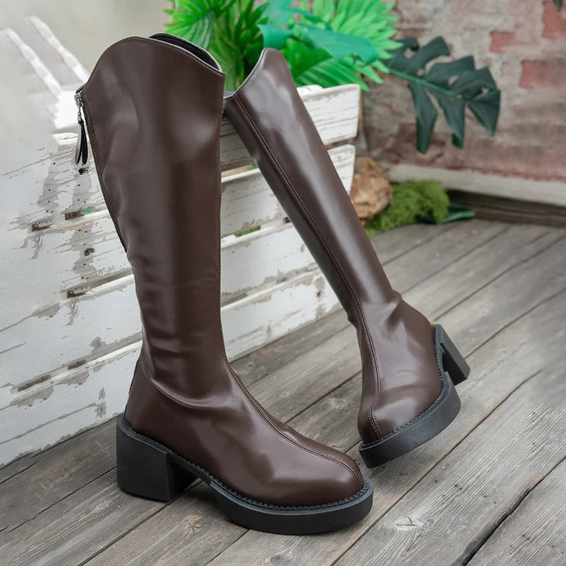 Pair of comfort boots in brown colour