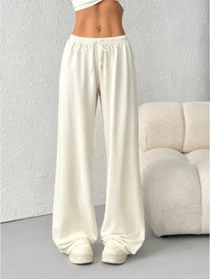 Women's joggers styled with casual top
