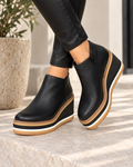 Black ankle boots front view