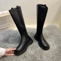 Black comfort boots front view