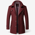 Long wool blend coat front view