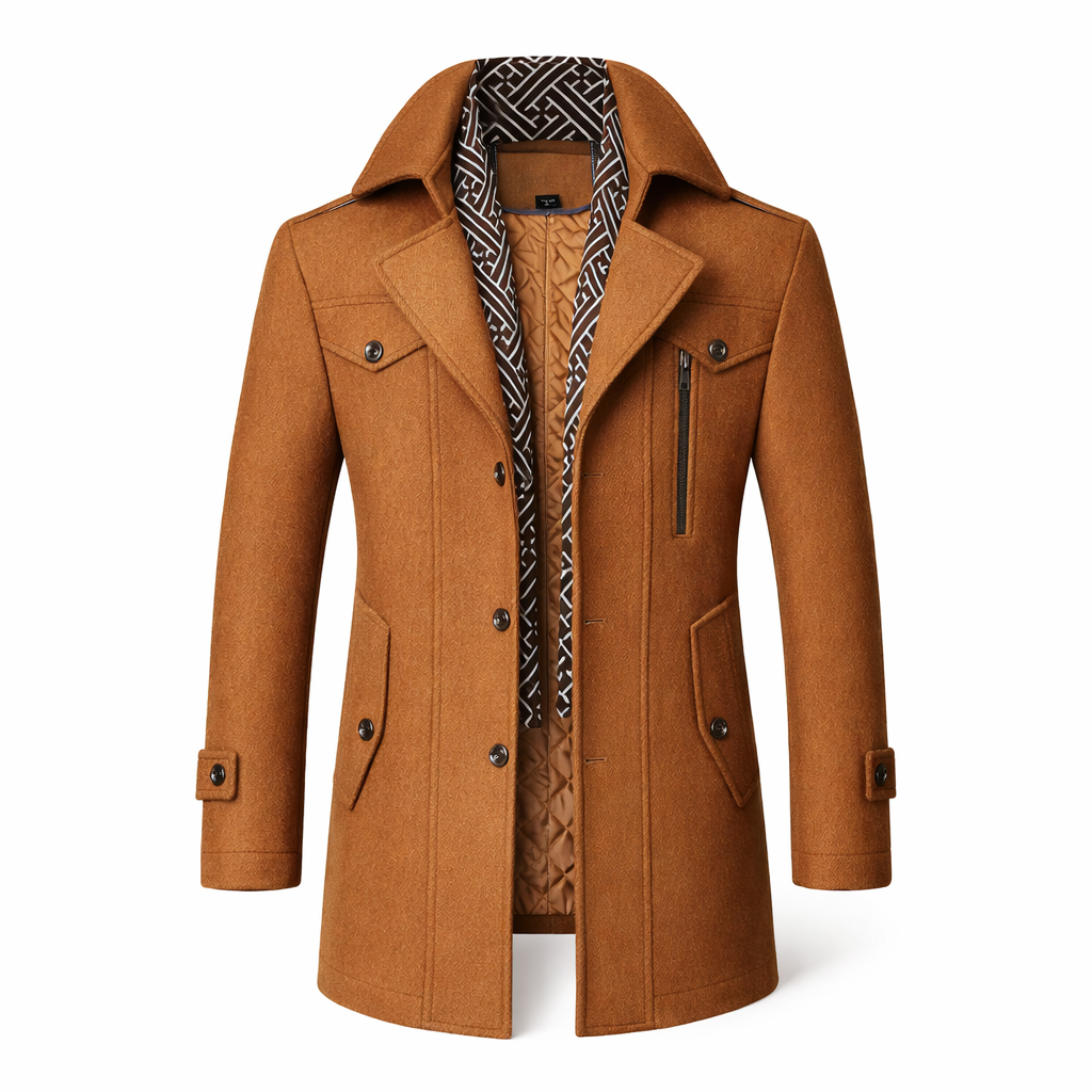 Wool coat sleeve and cuff detail