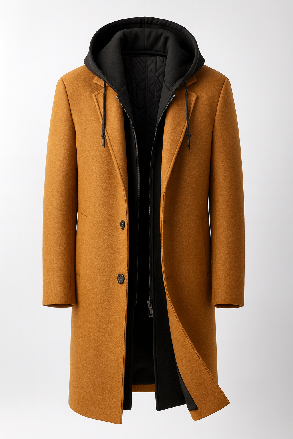 Winter coat back view on model